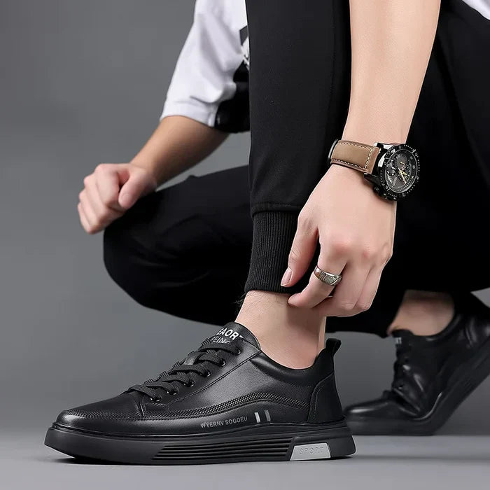 Sneaker Casual in Vera Pelle | Modello Flat Sport